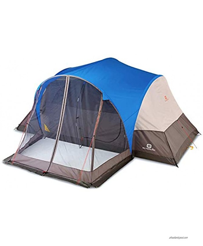 Outbound 8-Person Dome Tent for Camping with Screen Porch and Carry Bag | Easy Up & Water Resistant | 3 Season| Blue